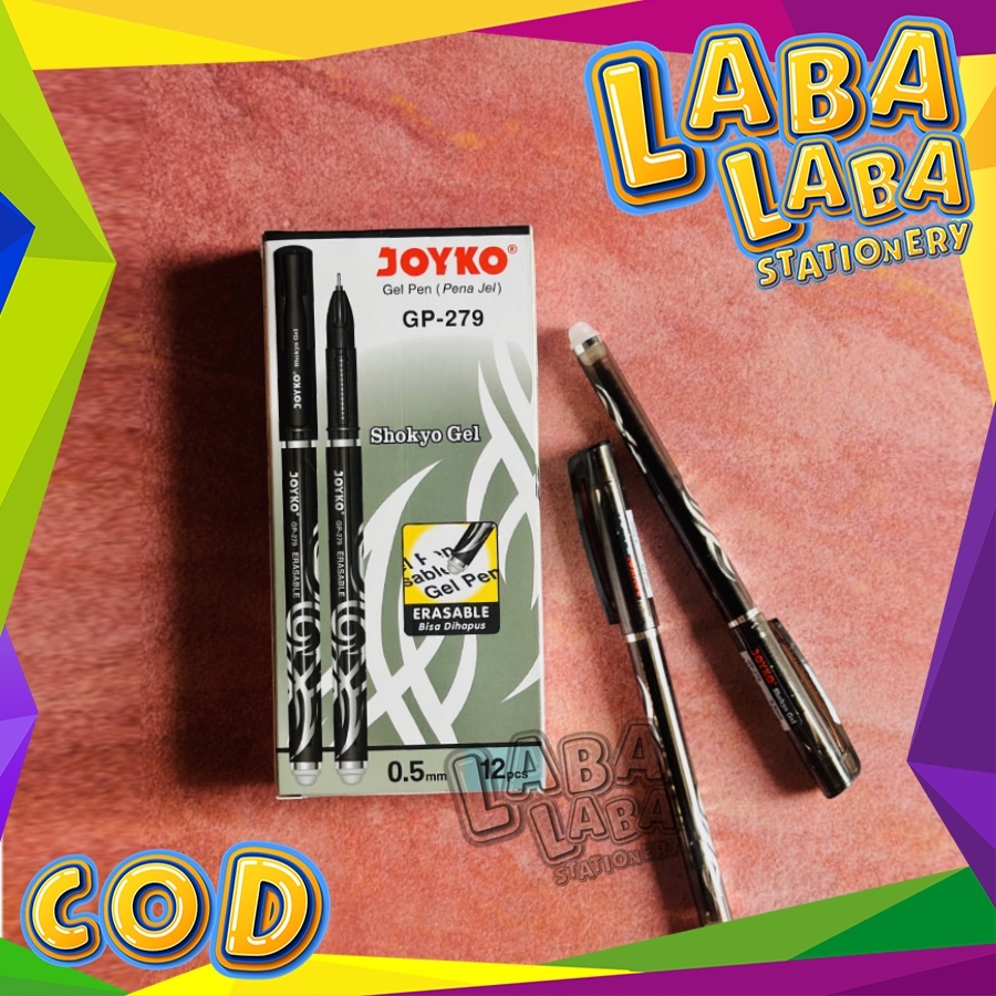 

LabaLabaStationery Pulpen JOYKO Erasable Gel Pen GP-279 SHOKYO Bisa Dihapus (LUSIN)