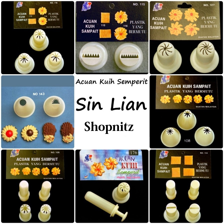 Cetakan Sin Lian Kue Semprit Kue Kering Acuan Kuih Jem Tar SinLian 105 108 114 115 116 127 128 143 1