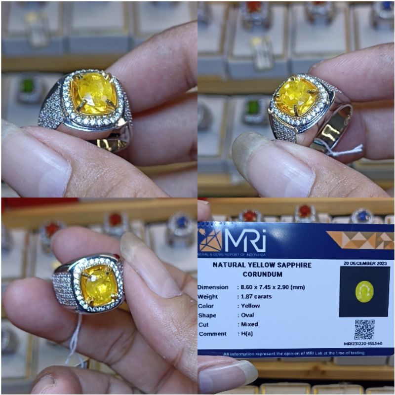 Natural Yellow Sapphire 1,87ct Heat a Ring Perak