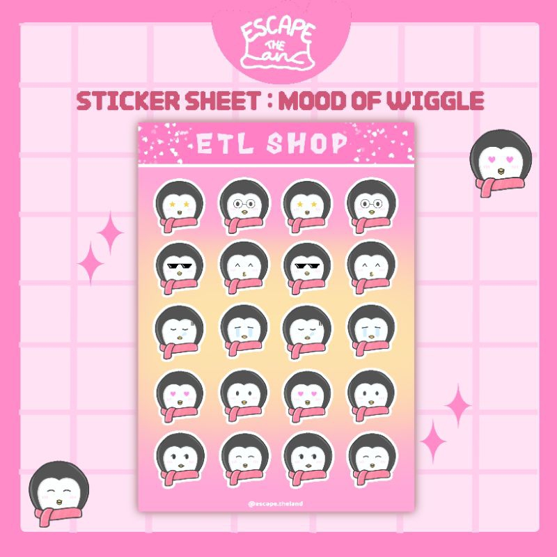 

Sticker Sheet Mood of Wiggle | Stiker Set Bujo | Planner Sticker