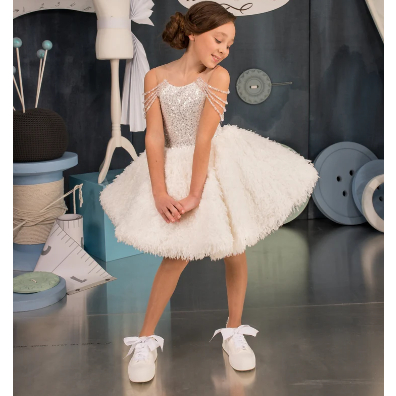 Flower girl dress, Ivory flower girl dress, Tulle flower girl dress, Lace flower girl dress, Birthda