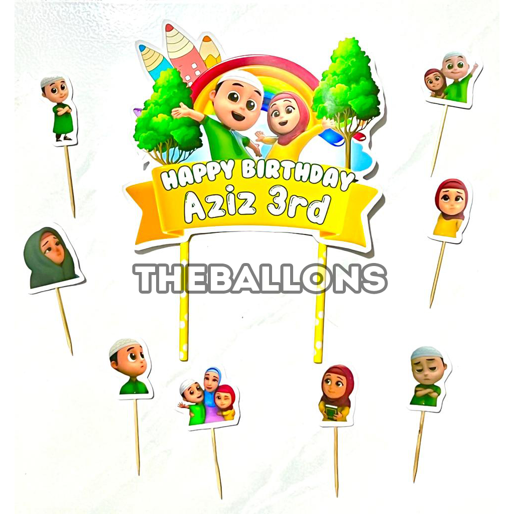 Topper Cake Custom name Nusa dan Rara