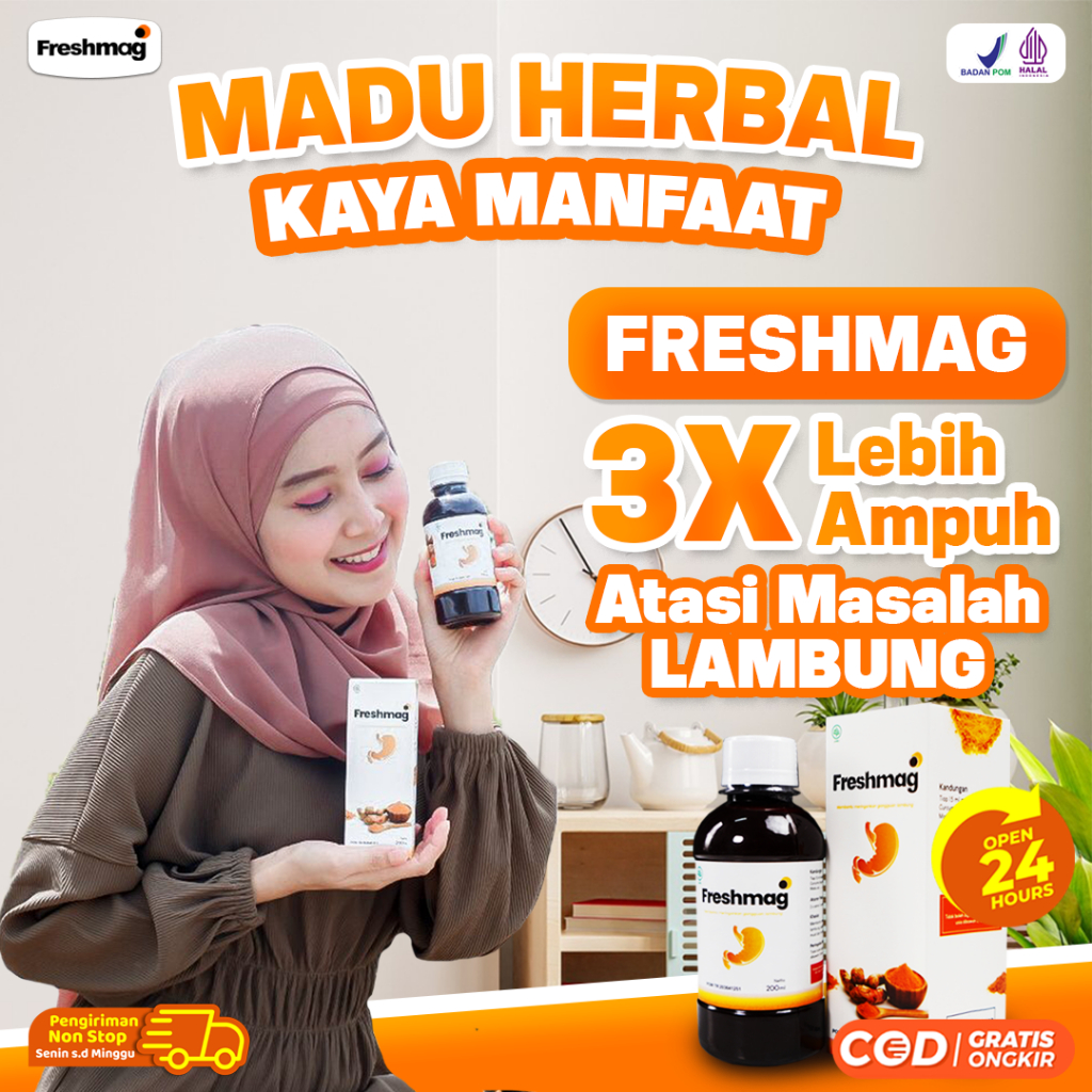 

FRESHMAGH - Madu Original Atasi Magh Gerd Maghh Kronis Iritasi Lambung Freshmah Freshmaag Solusi Asam Lambung Nafsu Makan isi 200 ml