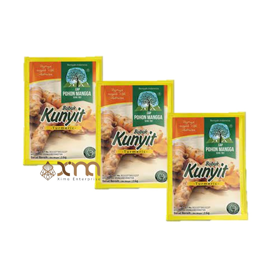 

1 RENCENG - Bumbu KUNYIT Bubuk Instan Turmeric Powder Kemasan Renceng - Cap POMANG Pohon Mangga