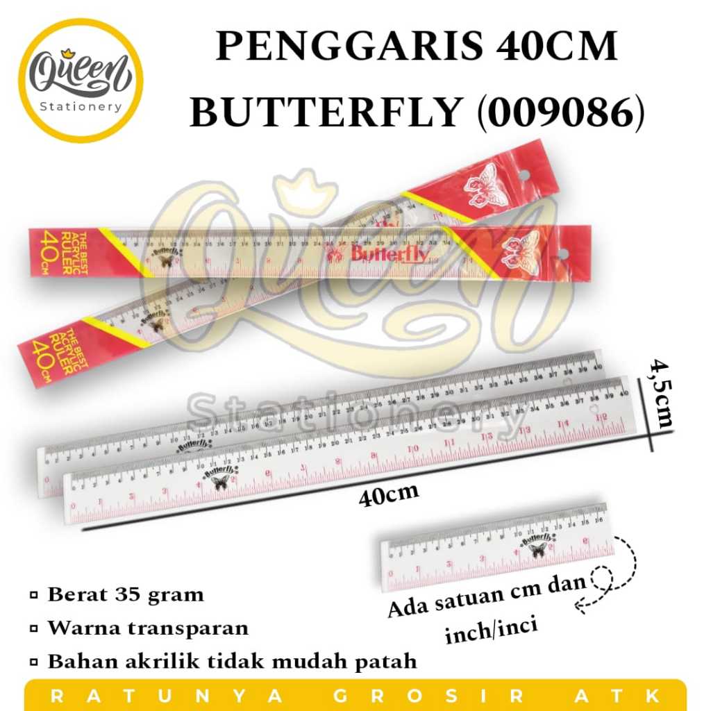 

1 PCS PENGGARIS ACRYLIC 40CM BUTTERFLY / PENGGARIS AKRILIK / MISTAR (009086)