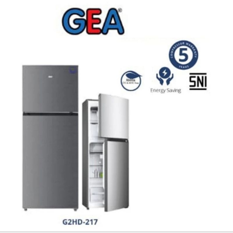 Kulkas Gea 2 Pintu G2HD-217 Inox
