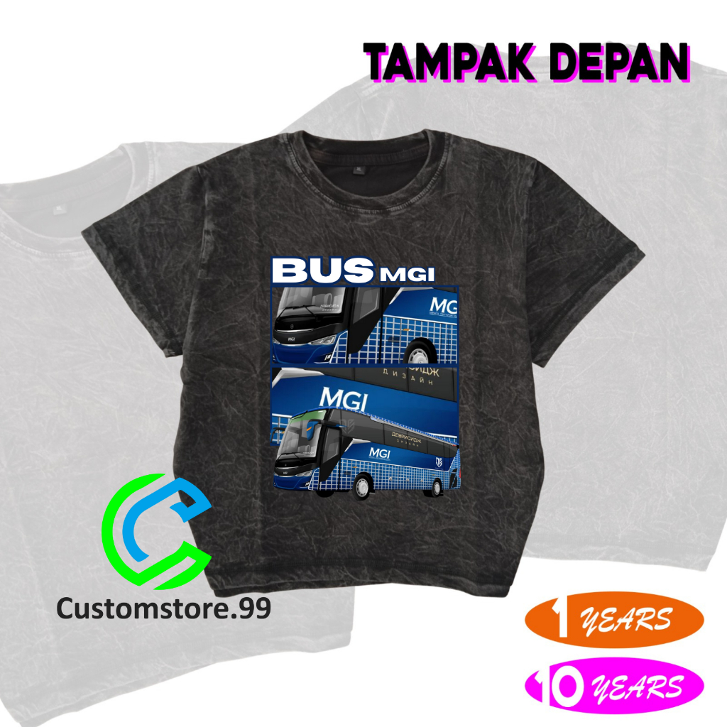 Baju Anak KAos Anak Motif Bus Pariwisata MGI Terbaru Free Nama