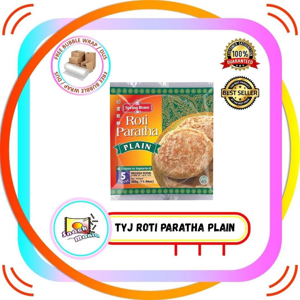 

TYJ Spring Home Roti Paratha Plain ~ 325 gr Prata