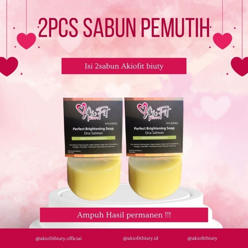 

[2pcs] Sabun pemutih badan dan wajah ampuh permanan akiofit biuty