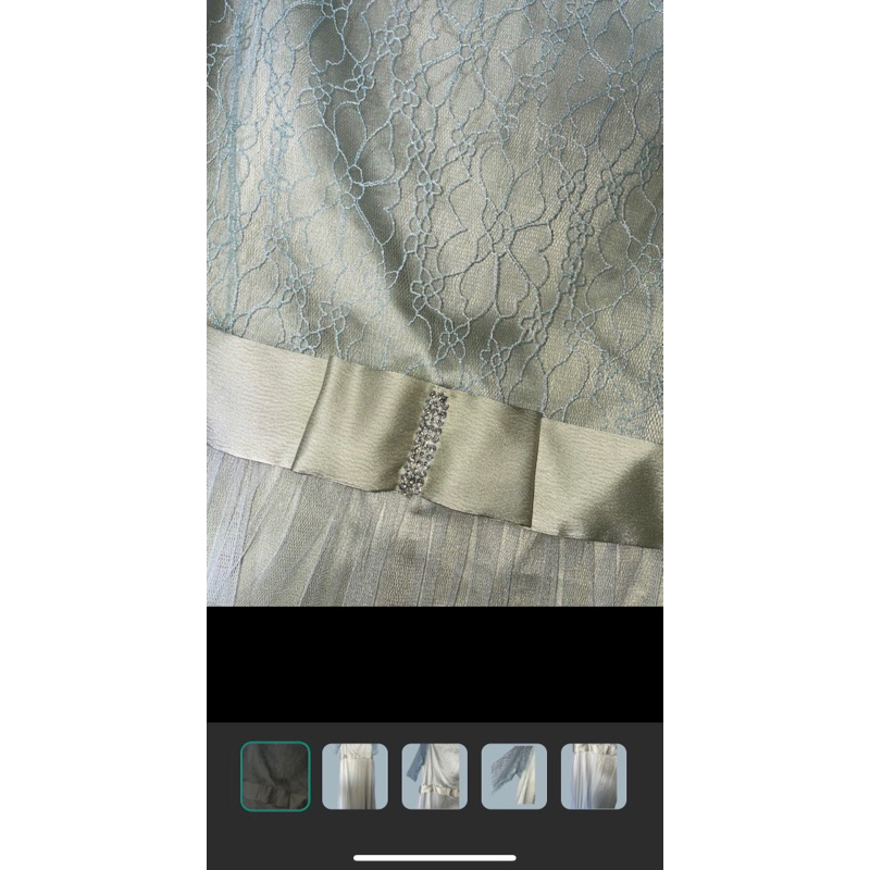 preloved dress pesta / kondangan / warna hijau sage / ukuran besar