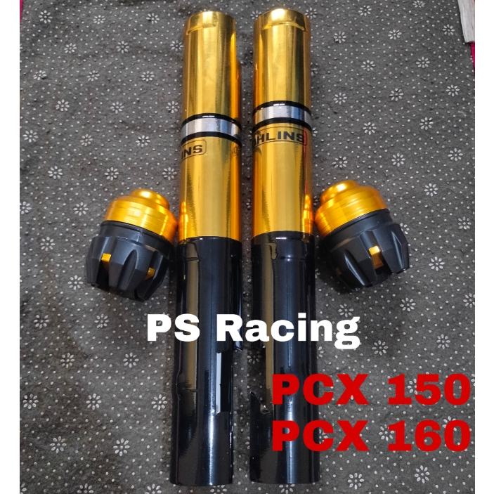 COVER SHOCK DEPAN PCX 150/160 + JALU AS DEPAN SARUNG SHOCK PCX VARIASI PCX-GOLD