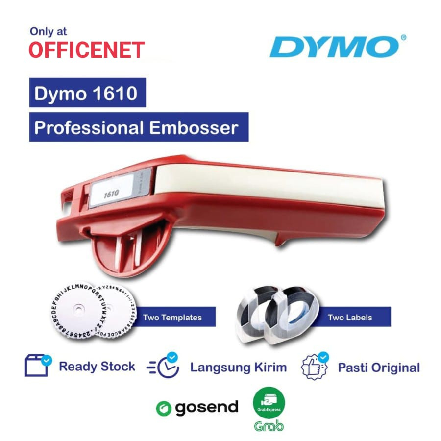 

LABEL MAKER EMBOSS DYMO 1610 BONUS 2 LABEL ORI DYMO HITAM