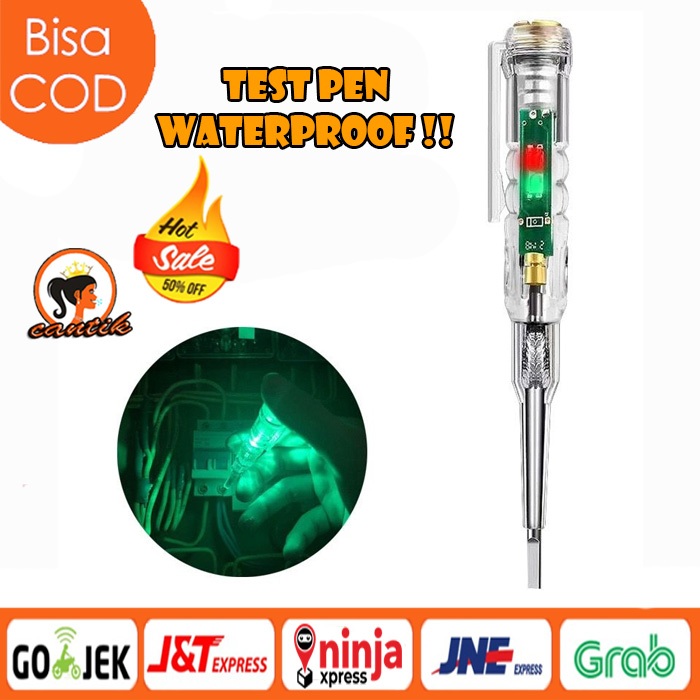 HC Obeng Tespen Minus Test Listrik / Tes Pen Lampu Led Merah Hijau / Tes pen Lampu LED Merah Hijau /