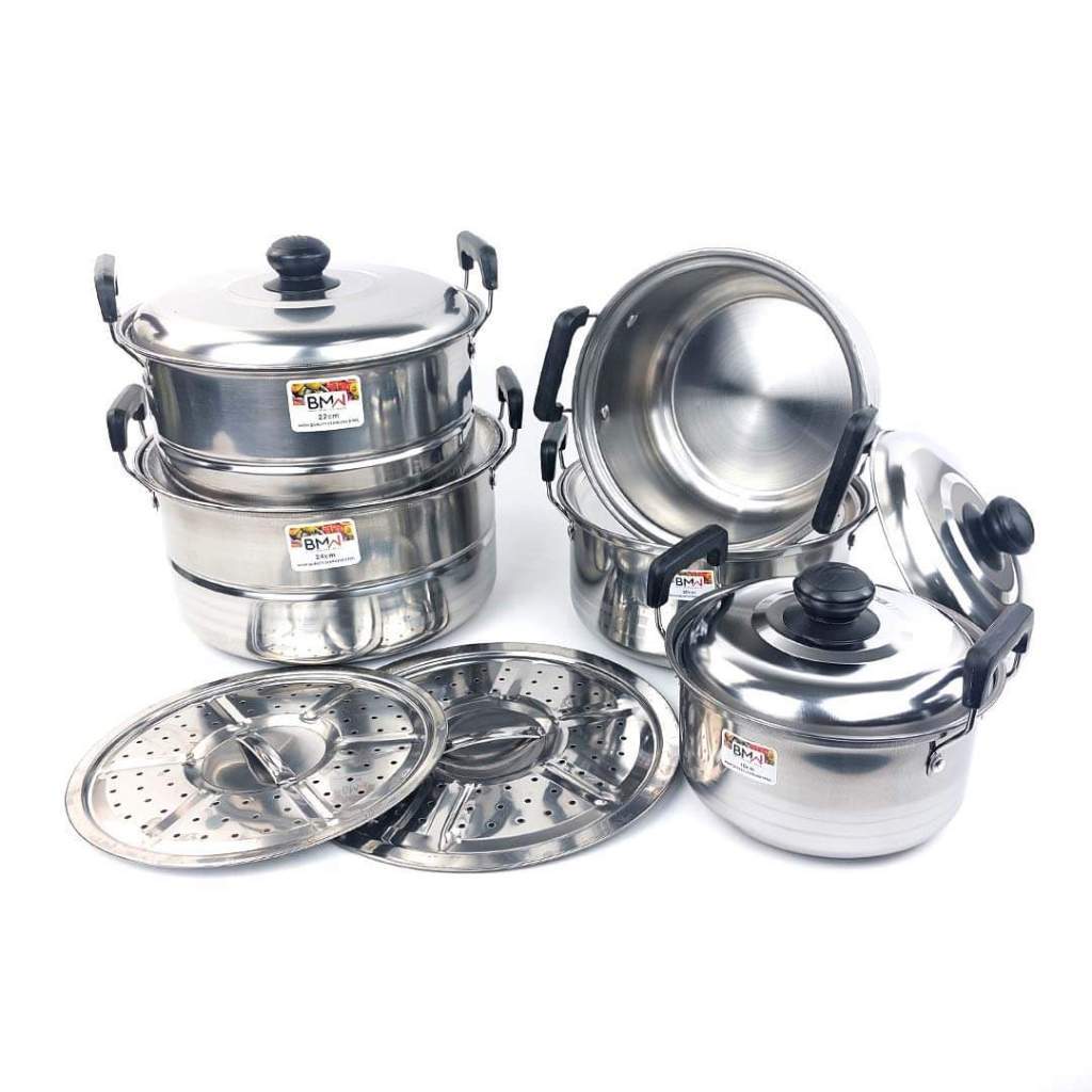 Panci set  5 pcs stainless steel steamer/ Panci ndo Texania/Panci Kingko