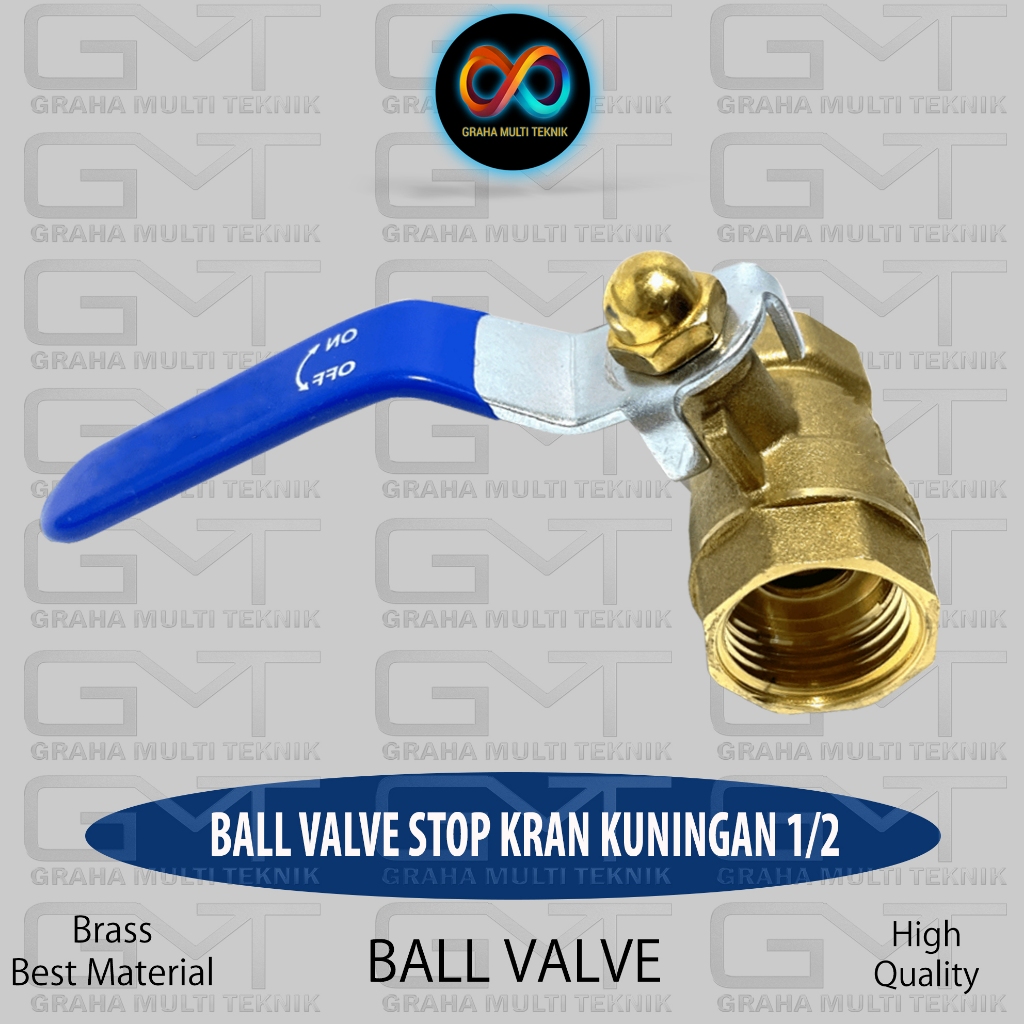 Ball Valve Kuningan Asli Drat 1/2" l Stop Keran 1/2 Inci Inch