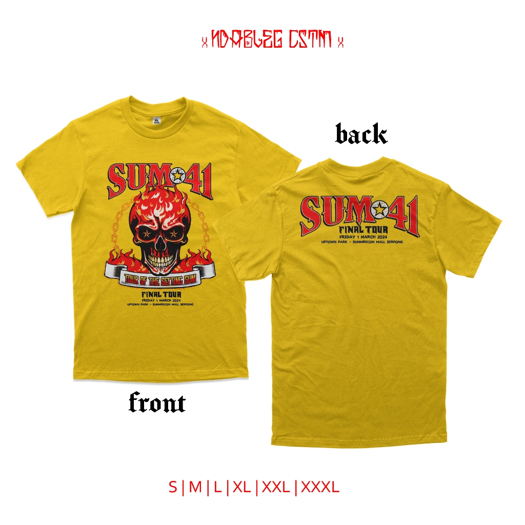 kaos sum 41 tour asia kaos band sum 41 tour indonesia