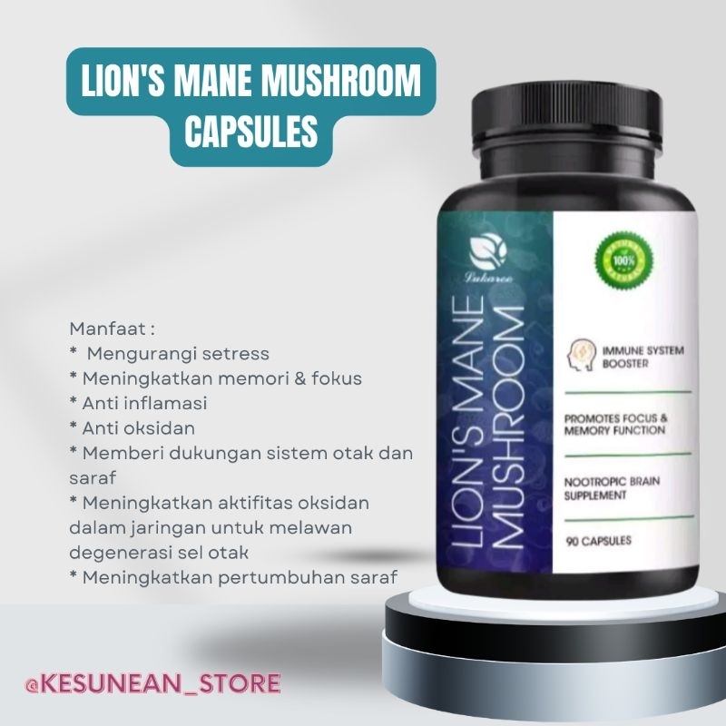 LUKAREE LIONS MANE MUSHROOM CAPSULES ORIGINAL SUPLEMEN KOMPLEKS JAMUR