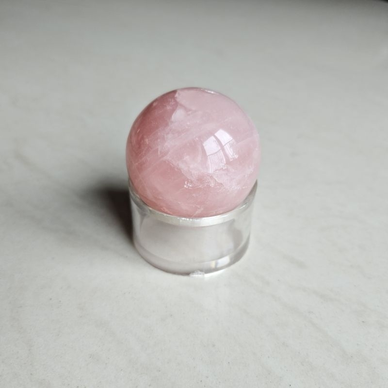 Rose Quartz Sphere Healing Crystal Batu Alam