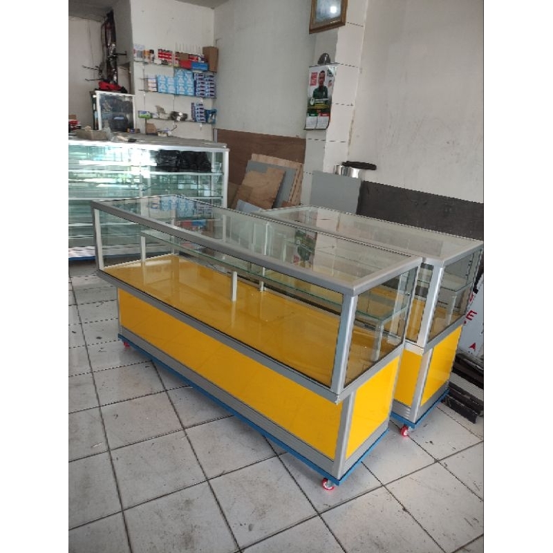 etalase konter hp aluminium acp 150 cm