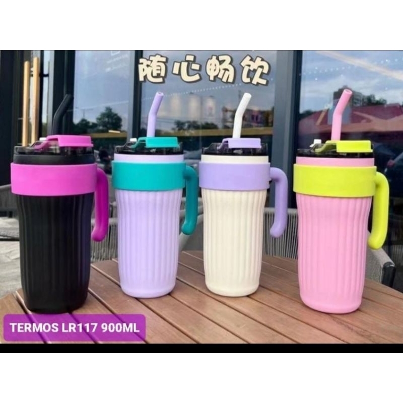 TUMBLER JUMBO GAGANG THINK DIFFERENT 900ML  MUG TERMOS TUMBLER TAHAN PANAS DINGIN
