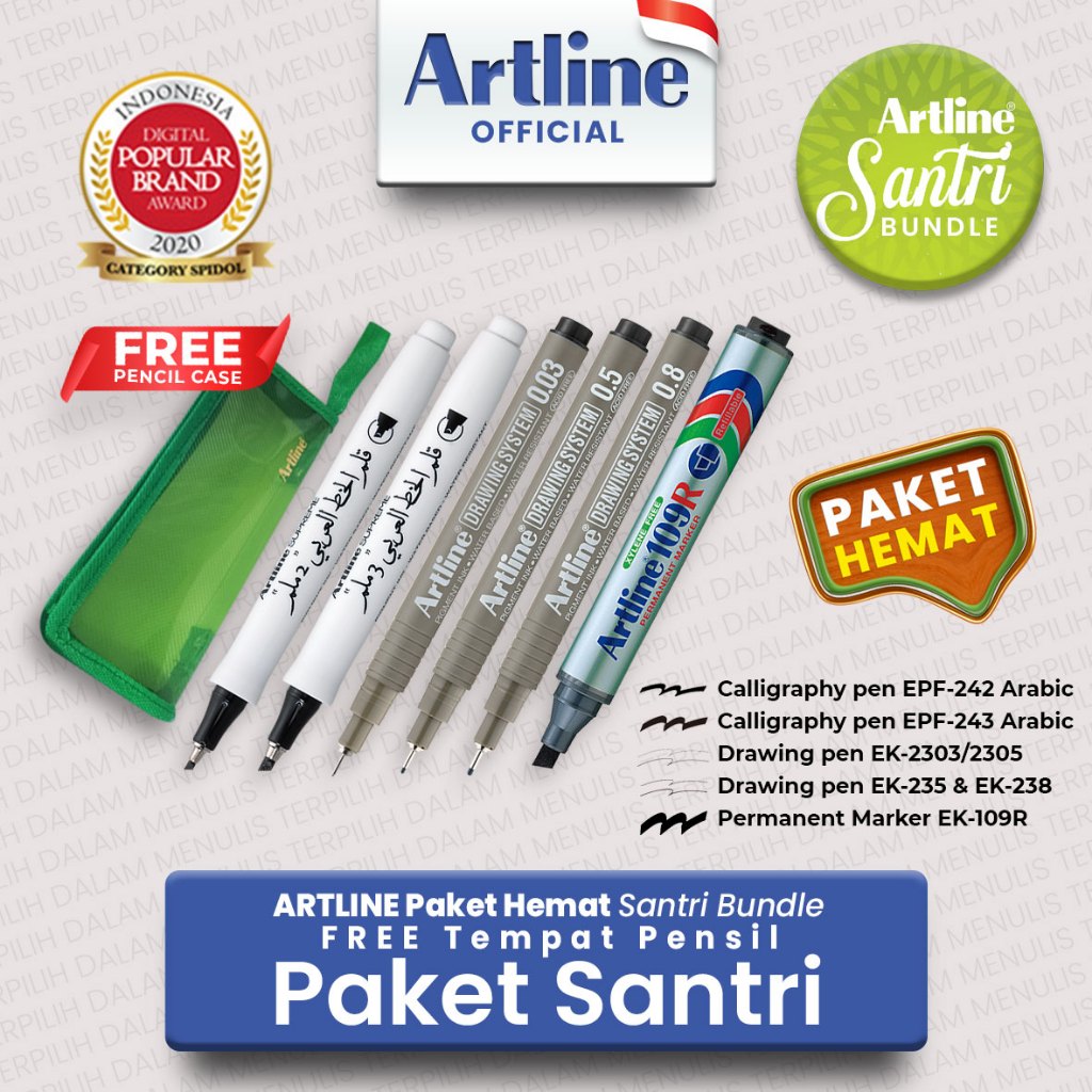 

Artline Paket Santri/ Bundling Paket Hemat Santri Untuk Kaligrafi