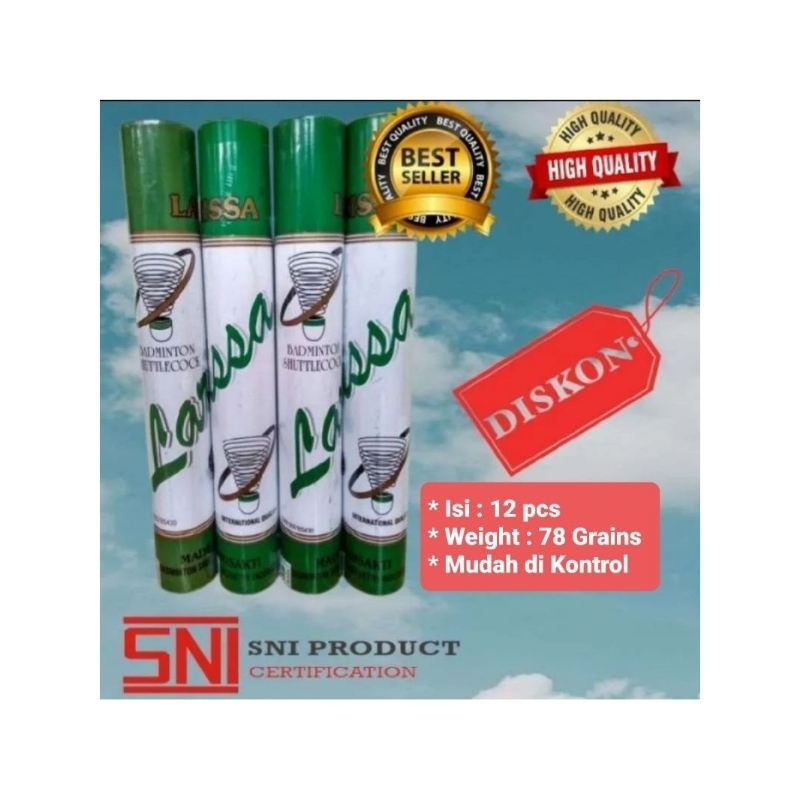 Shuttlecock LARISSA / Kok Badminton / Kok Bulu Tangkis / Kok Larissa Hijau 1 Slop