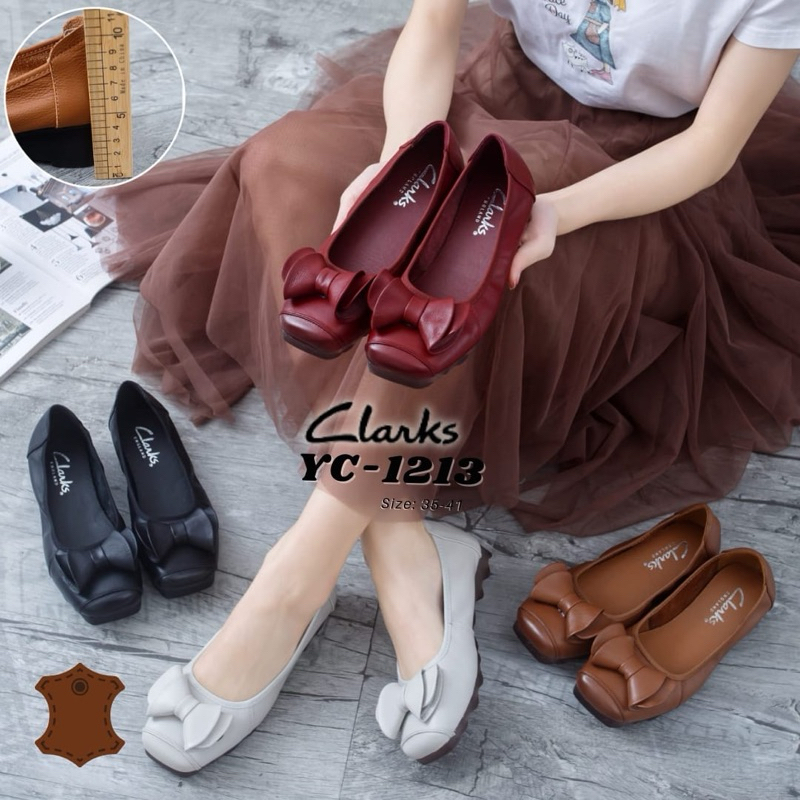 Clarks shoes YC-1213 100 % kulit sapi asli