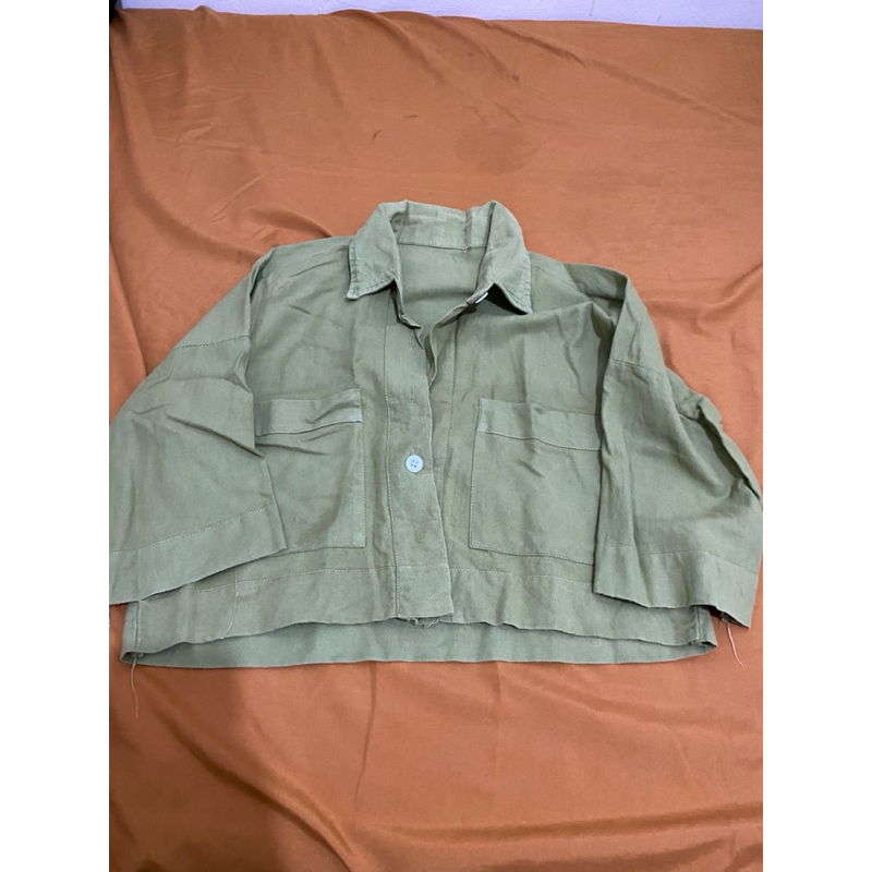 preloved - pocket linen outer oversize