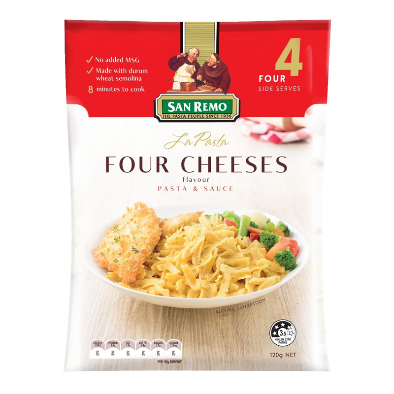 

SAN REMO Pasta Four Cheese 120 g