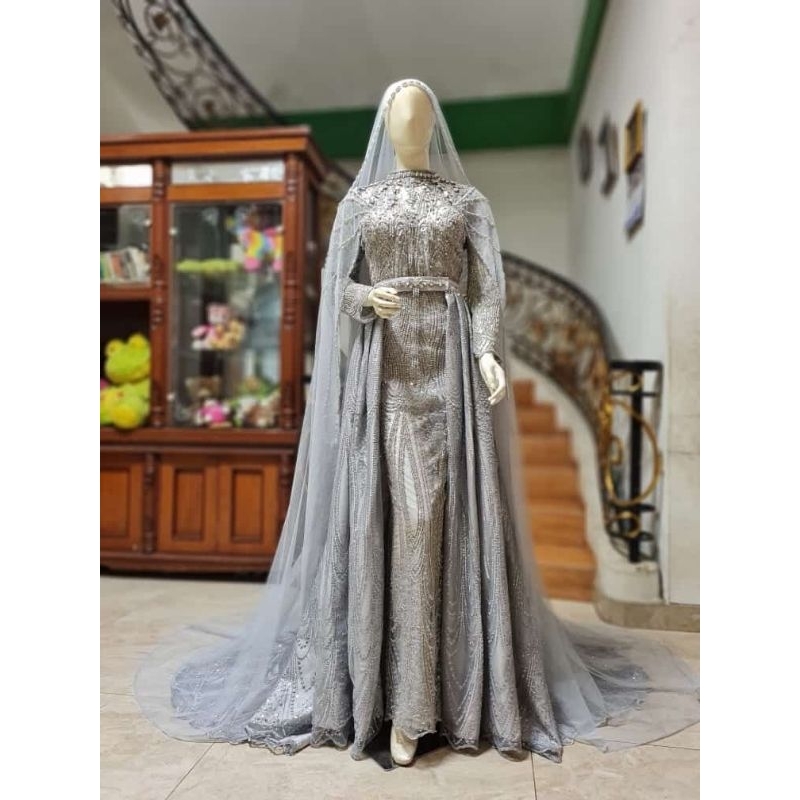 GAUN PENGANTIN PREMIUM SLIM EKOR LEPAS PASANG/KEBAYA PENGANTIN SLIM PREMIUM/KEBAYA PENGANTIN PRRMIUM