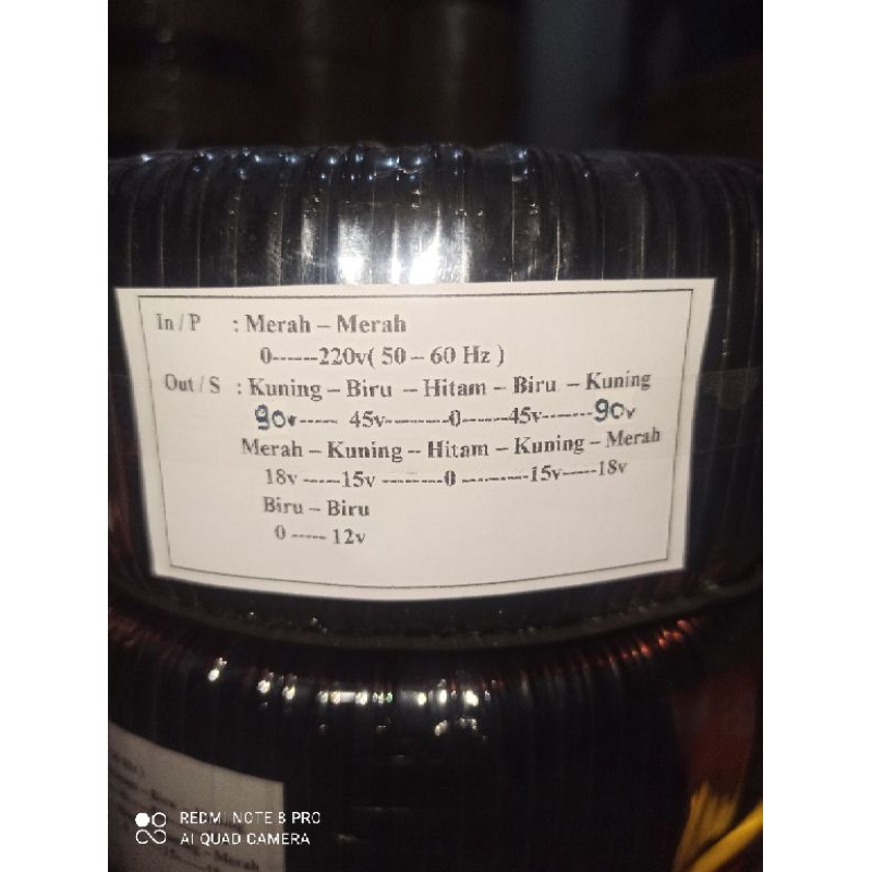 trafo teroid donat 10a ct45v - 90v spek balap (class H)