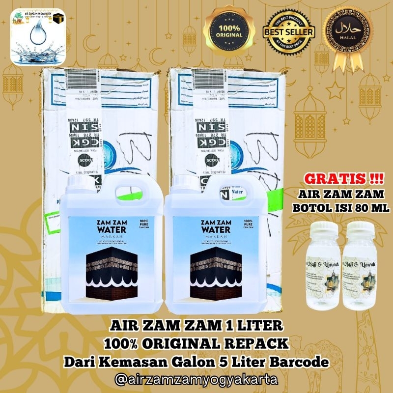 

Air ZAM ZAM 1 liter Original 100% Repack Kemasan Dus Galon 5 Liter Barcode