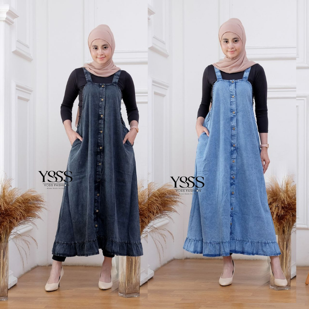 Overall Moana Koreanstyle - Overall Jeans Jumbo - Overall Jeans Rok Kodok Wanita Terbaru