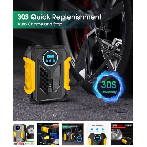Pompa ban Elektrik portable digital Pompa mobil motor