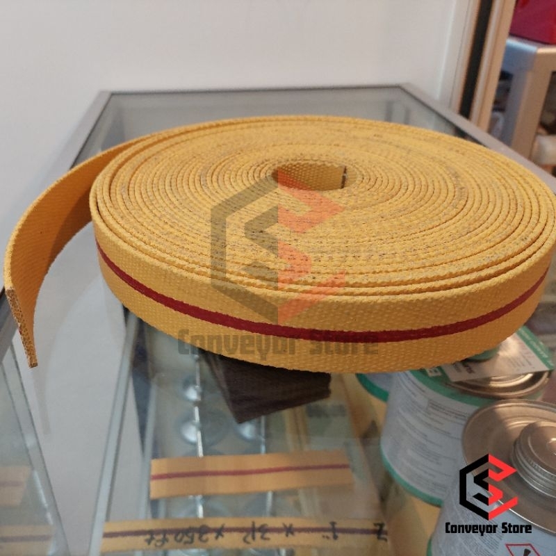 Kanvas Conveyor Strip Merah 1.5 Inch x 3 Ply