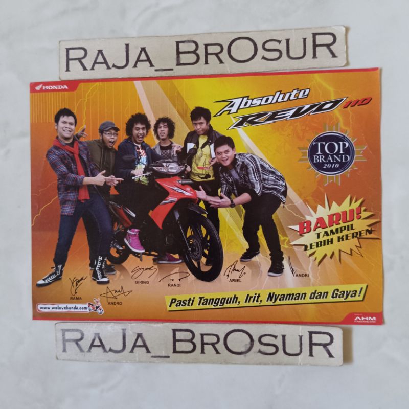 Poster brosur katalog flyer mini Honda Revo Absolute 110 2010