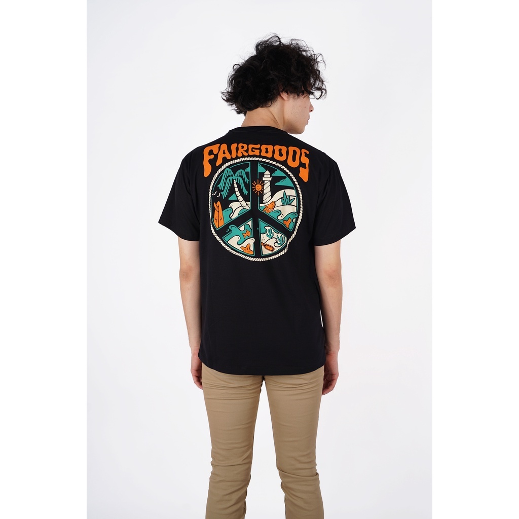 Fairgoods Kaos - Peace - Hitam free sticker