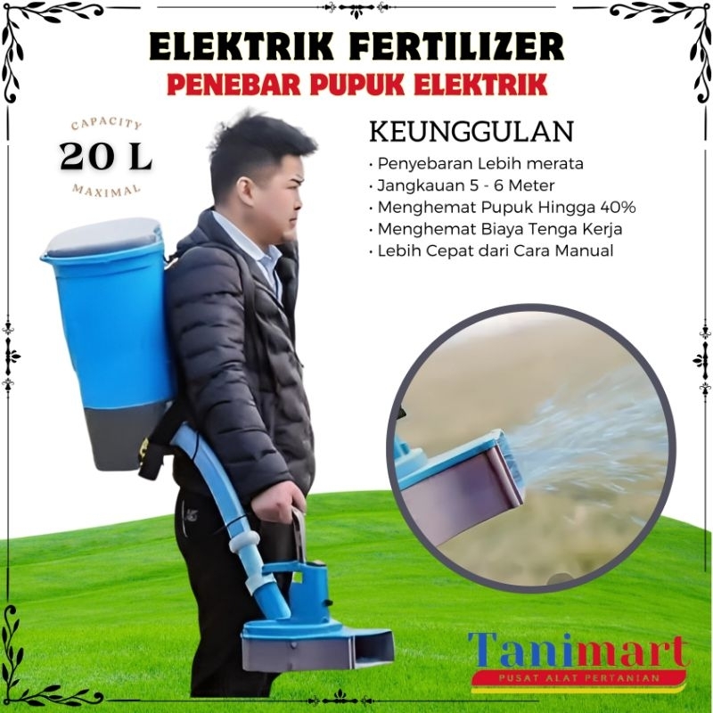 Penebar Pupuk Elektrik / Elektrik Fertilizer / Kocor Pupuk Kering / Alat Kocot Pupuk / Alat Penebar 