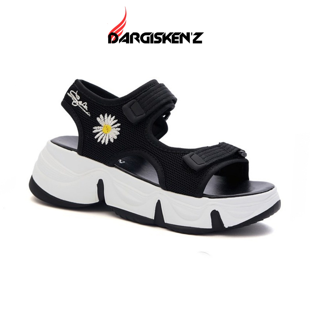 Sandal Wanita Outdoor Gunung motif Bunga Flowers Fashion Korea Outfit Remaja Kekinian Studytour