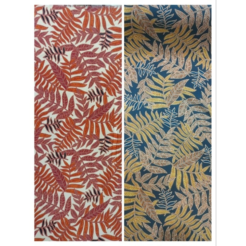 kain batik sutra halus motif daun by jocelyn