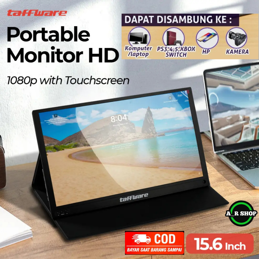Taffware Portable Monitor FHD 15.6 Inch 1080p with Touchscreen Gaming Monitor