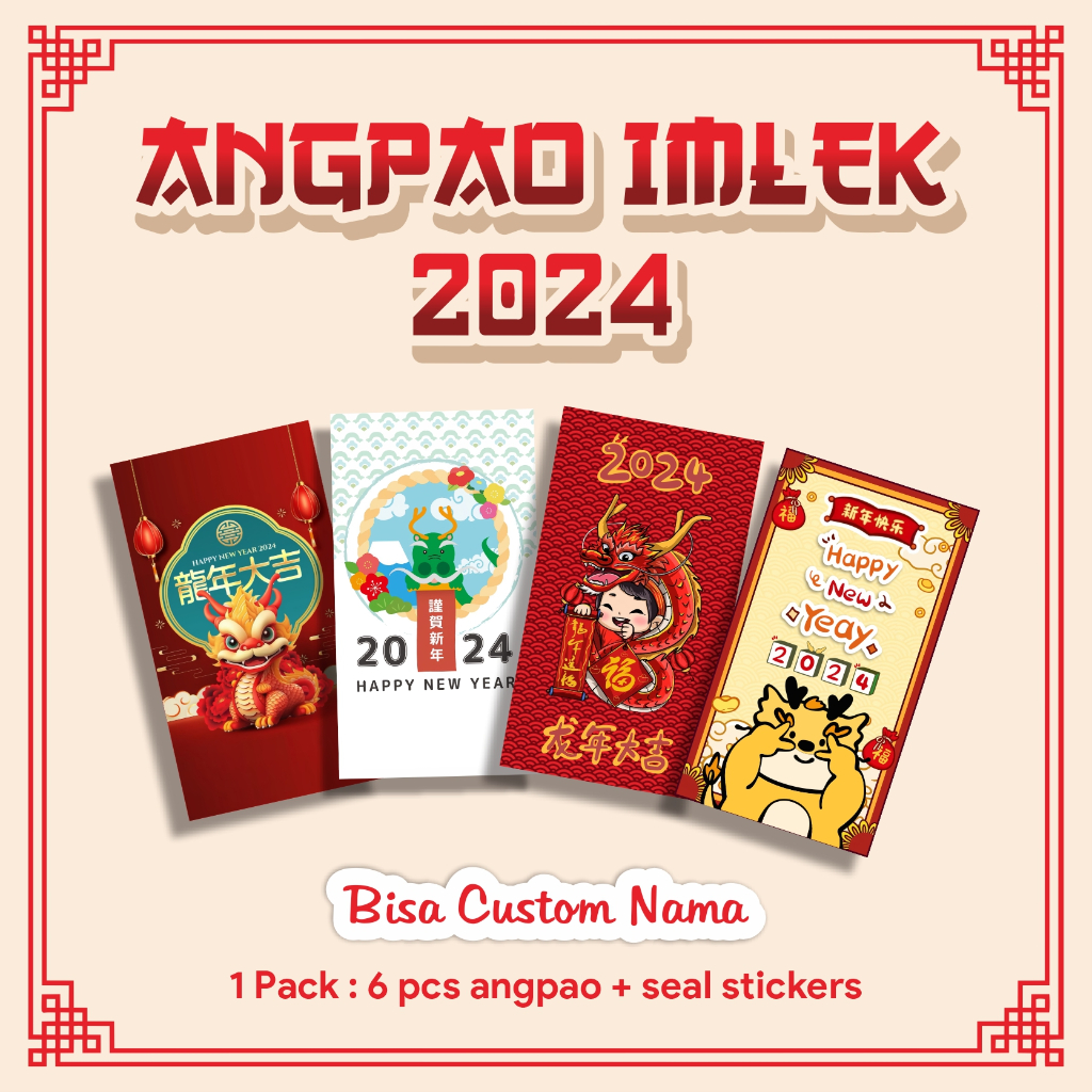

CUSTOM ANGPAO IMLEK 2024 | Year of the Dragon | Angpao CNY (Bisa Custom Nama)