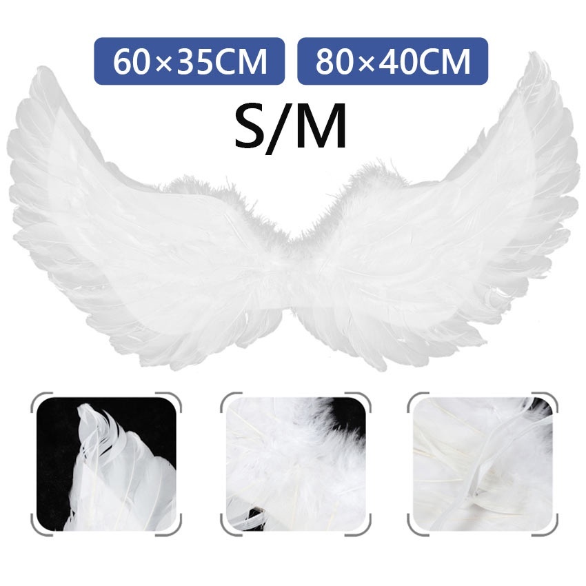 KJK Sayap Malaikat Sayap Peri Putih Cosplay /Halloween/ Sayap Malaikat Angel Wings / Sayap Malaikat