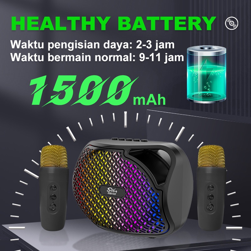 PRO MAX BASSMAIKET Speaker Mini Bluetooth Karaoke 2 Mic Super Bass Portable Wireless Advance MP3