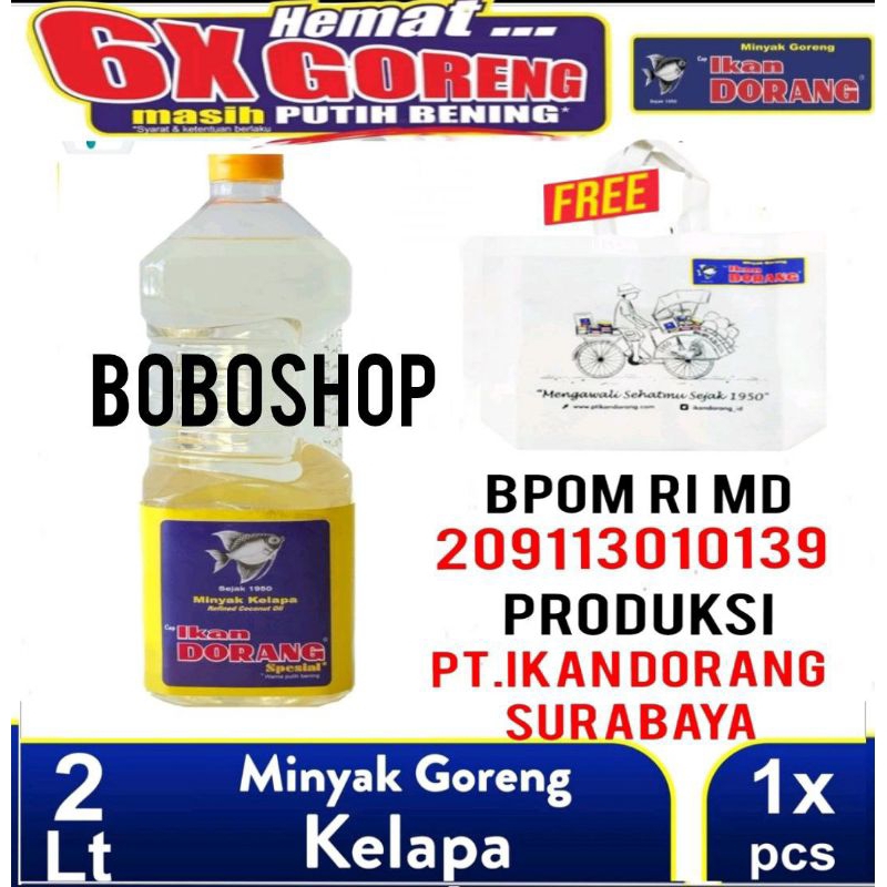 

MINYAK GORENG KELAPA COCONUT OIL CAP IKAN DORANG 2 LITER