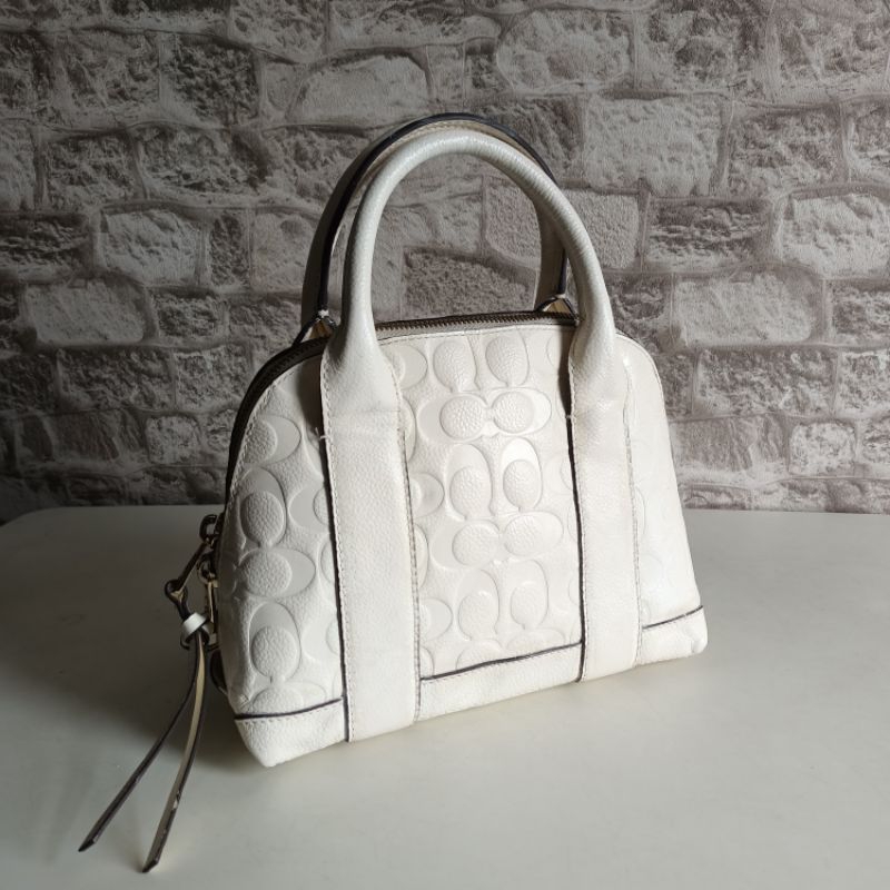 Tas handbag top handle coach putih