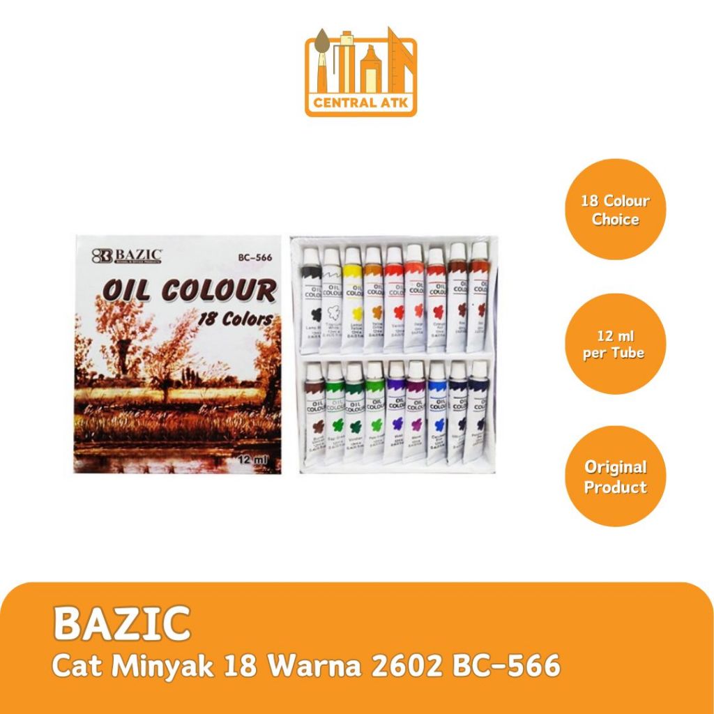 

CAT MINYAK / OIL COLOUR BAZIC 18 WARNA BC-566