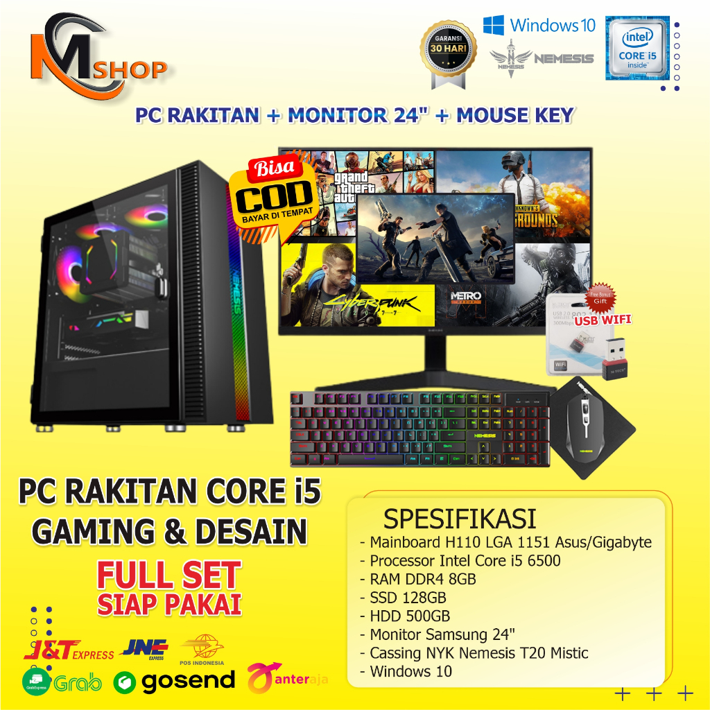 PC Rakitan Komputer Core i5 DDR4 Gaming Fullset Lengkap Siap Paka