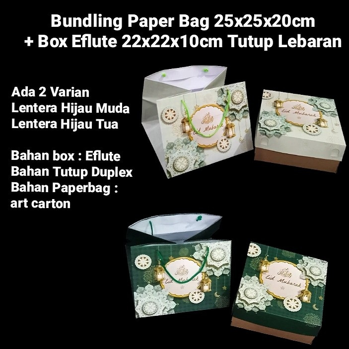 

paperbag+box parcel lebaran paket bundling paperbag 25x25x20 cm kardus parcel idul fitri