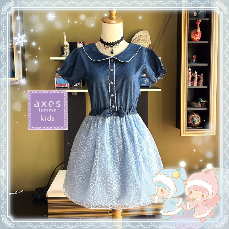 DRESS KAWAII AXES FEMME KIDS/BAJU KAWAII/DRESS CANTIK/DRESS DENIM